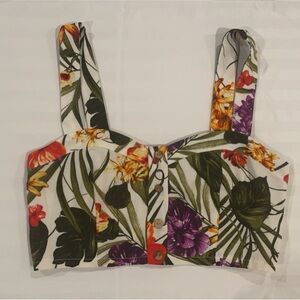 Cropped tropical print top